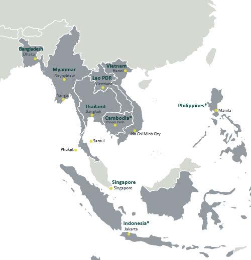 Regional Reach: Southeast Asia and South Asia Bangladesh (2011) Partner: 1 Advisers: 12 Cambodia* (1995) Partners: 6 Advisers: 32 Lao PDR (1994) Partners: 3 Advisers: 8 Indonesia* (2011) Mataram