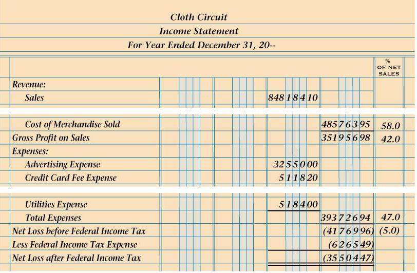 ANALYZING AN INCOME STATEMENT