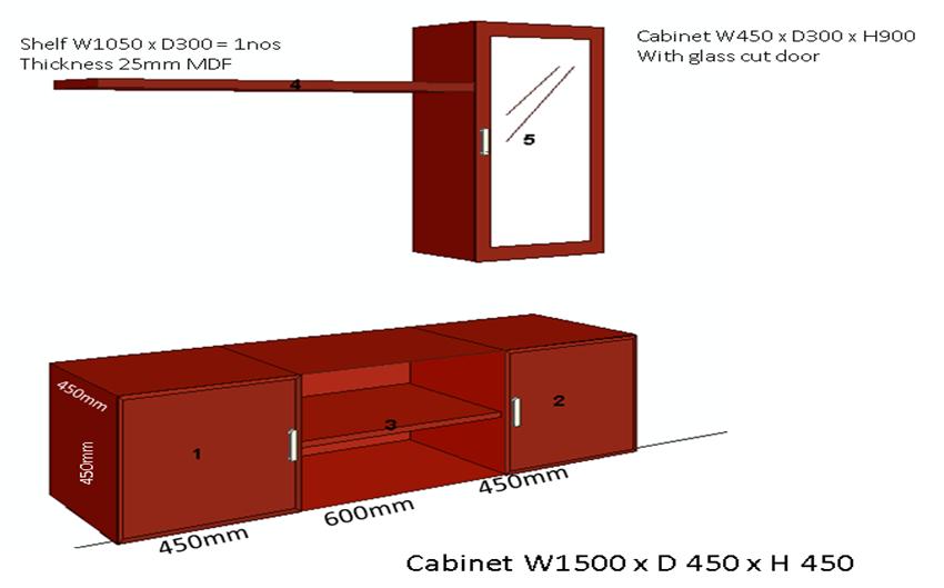 Wall Mount TV Cabinet & Glass Cabinet MRP:Rs.27,200/- Offer Price: Rs.