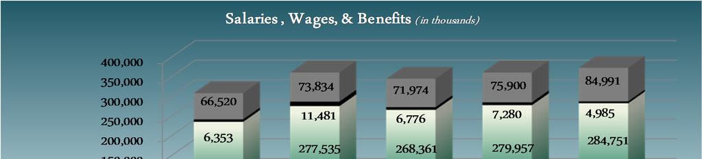 Labor Analysis Salaries, Wages and Benefits FY 2016 Total Salaries,
