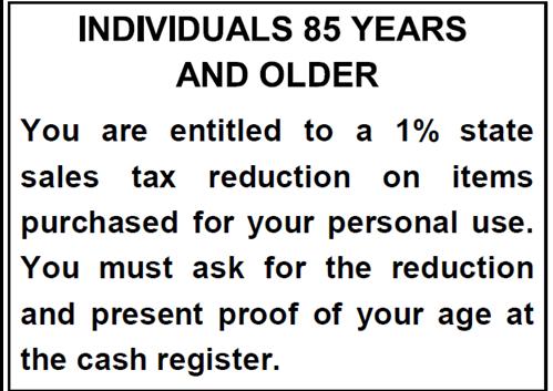 state rate o Local tax still applies