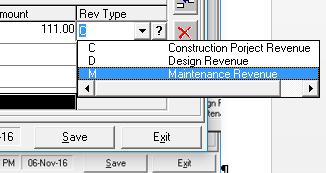Rev Type: Your system may have multiple revenue types in use.
