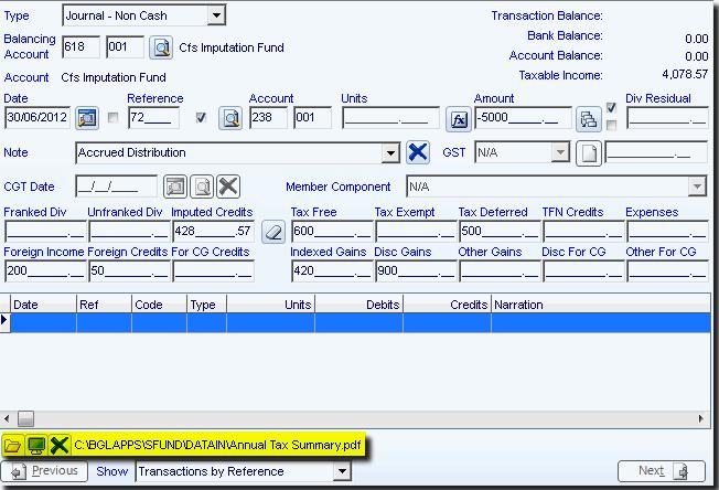 Task 7.2 - Recording Accrued Distributions Click Post or press ALT + S to save this transaction. Reversing the accrued Income when it is received.