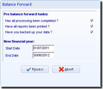 Task 4.3 - Balancing Forward Task 4.3 - Balancing Forward Objective In this task you will learn how to balance the fund ledger forward to the next accounting period.