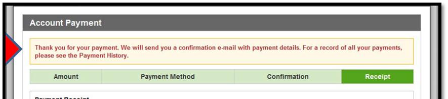 7) A receipt with the payment details