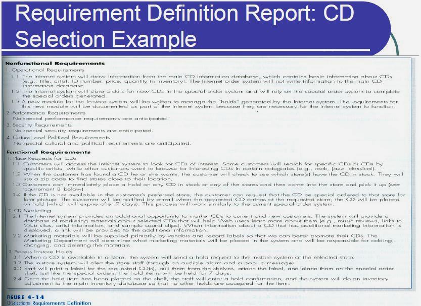Definiranje zahtjeva Izvještaj sa definiranim zahtjevima (requirements definition report) Tekstualni dokument koji navodi u glavnim crtama zahtjeve sustava Može sadržavati i prioritete (npr.