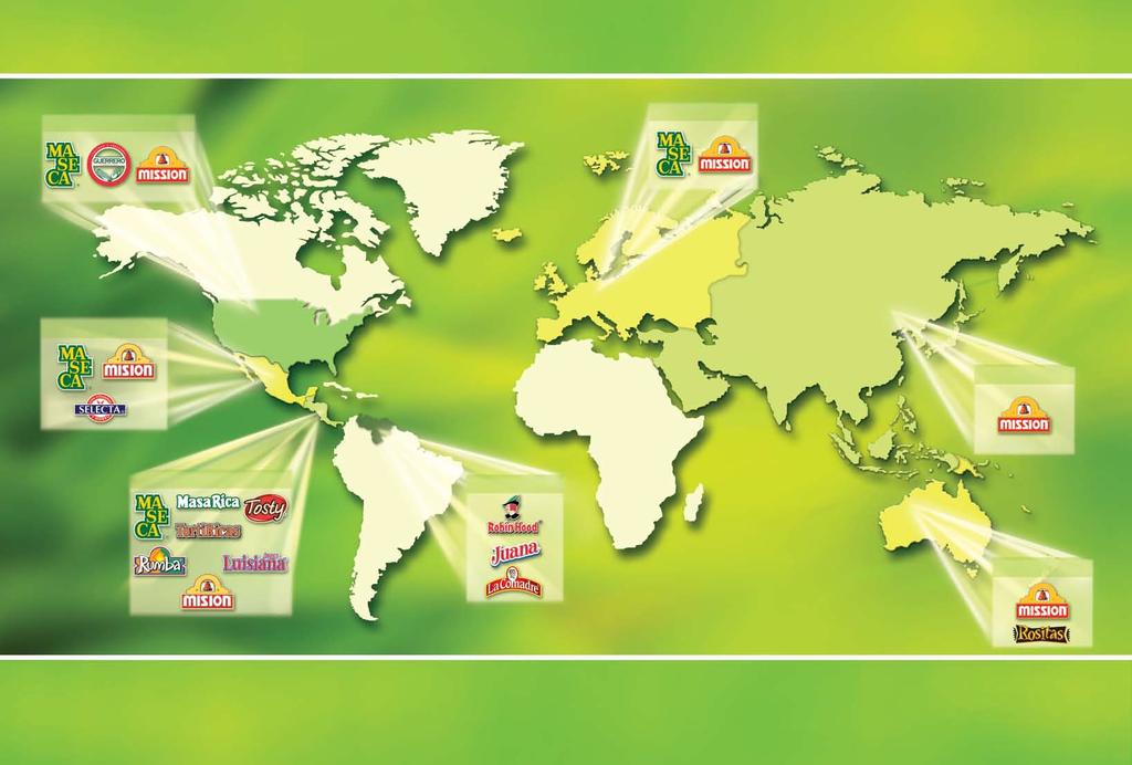 Operations and Major Brands United States Europe Mexico Asia Central America Venezuela Oceania About GRUMA GRUMA, S.A.B. de C.V., is one of the world s leading tortilla and corn flour producers.