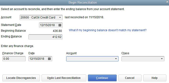 Reconciling a Credit Card Statement Reconciling a Credit Card Statement To reconcile a credit card statement: From the Banking drop-down choose Reconcile or Reconcile Credit Card.