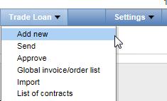 4. Manual entry of invoices/orders. 9 9 Selection of the form to enter invoices/orders manually 4.1.