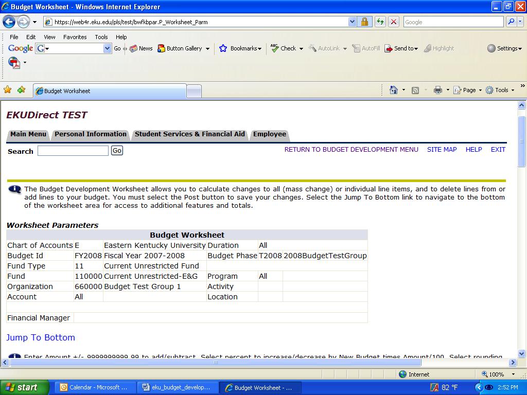 Step Action Results/Decision Screen the New Budget column to the Proposed Budget column.