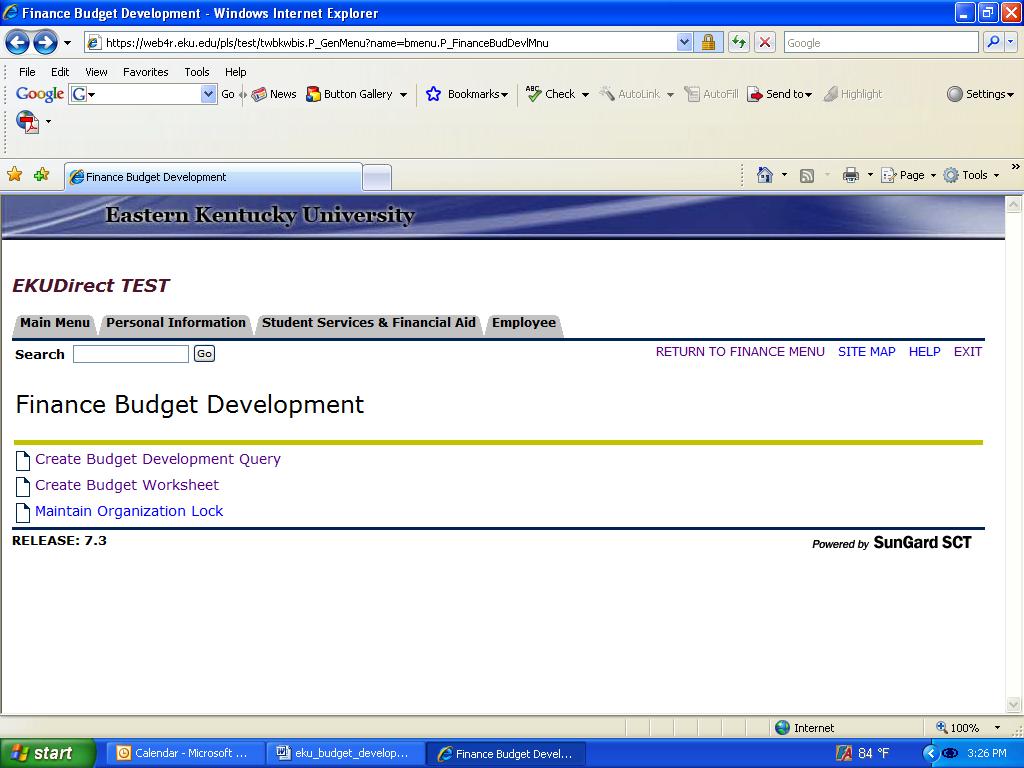 Create Budget Development Worksheet Step Action 1 From the Finance Budget Development menu, select