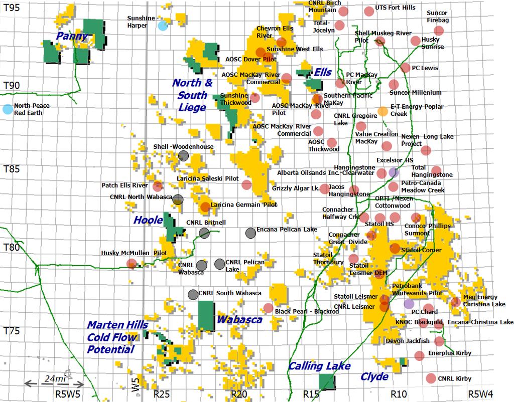 Bitumen 527 net sections (329,000 net acres) of oil sand leases