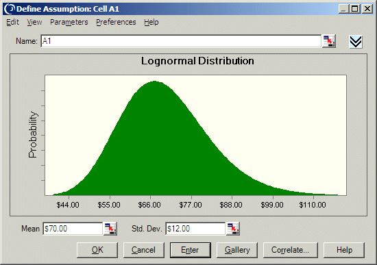 Appendix A Selecting and Using Probability Distributions Statistical Note: If you have historical data available with which to define a lognormal distribution, it is important to calculate the mean