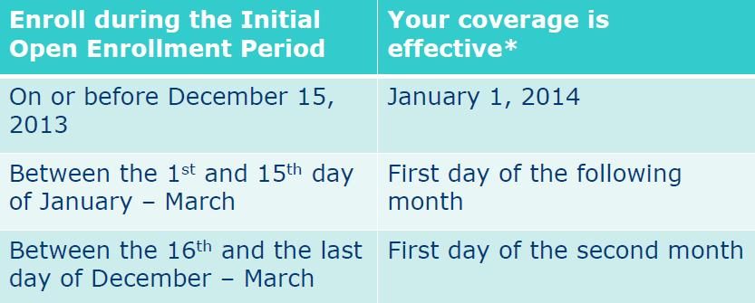 Initial Open Enrollment Period for Government
