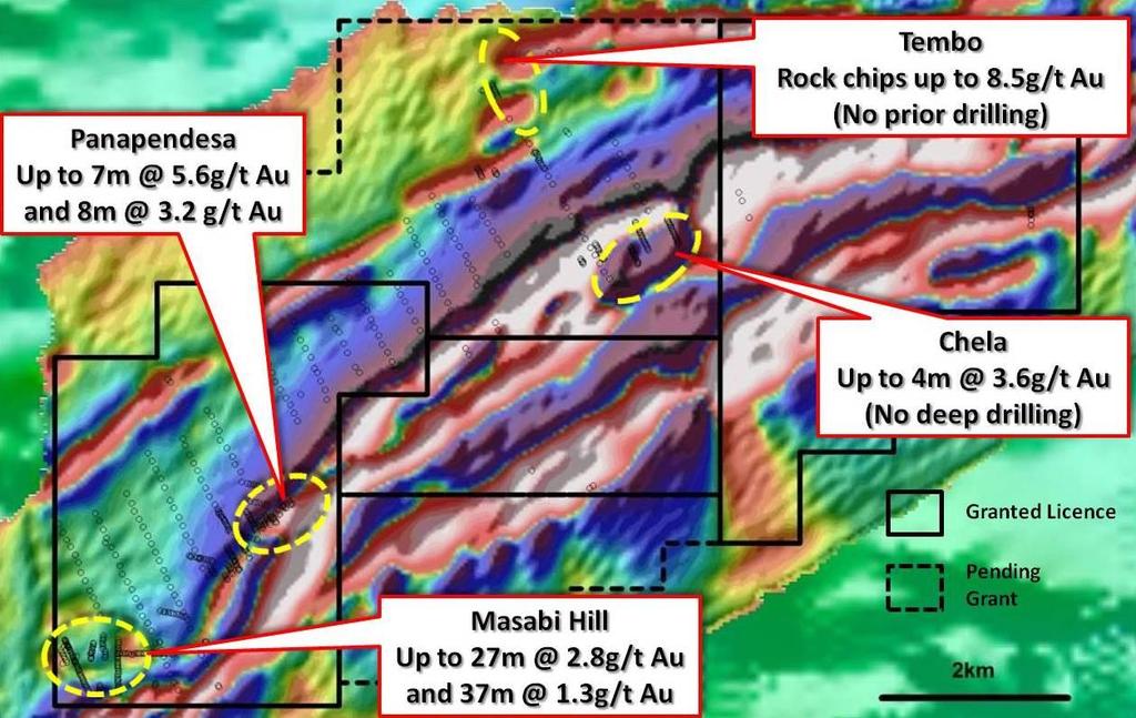 (NB: A complete list of holes drilled at Chela by previous explorers and significant