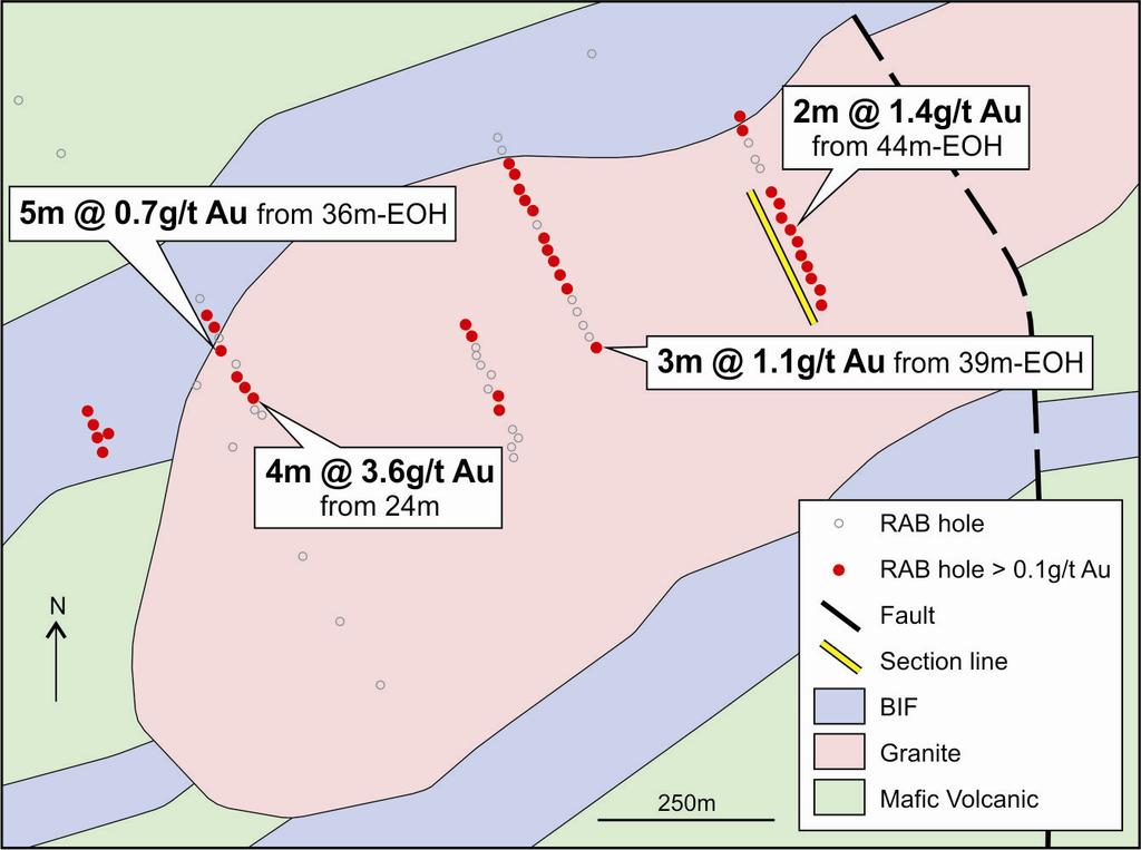 Figure 2: Jubilee Reef Project Magnetic Image showing 2012 Phase 1 drill targets Figure