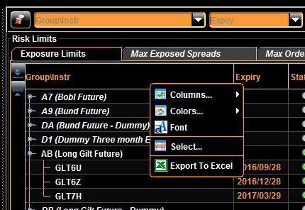 Excel Export All the values displayed in the PTV table can be exported as Excel file by selecting the proper option in the columns header context menu 3.