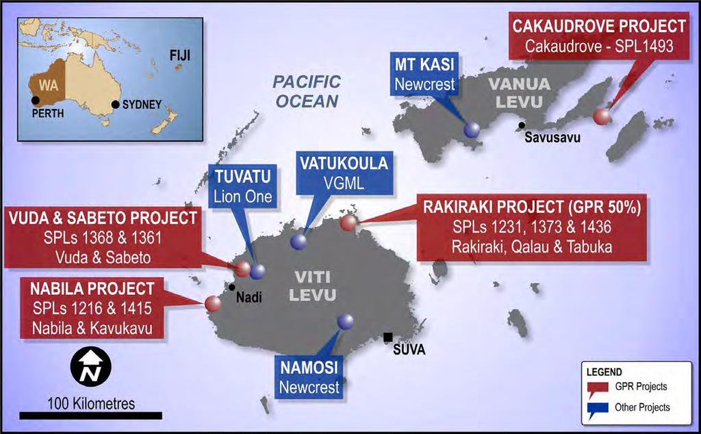 Fijian gold projects High-grade, near-surface gold identified Epithermal gold zones with extensive strike potential Good infrastructure and simple logistics Stable