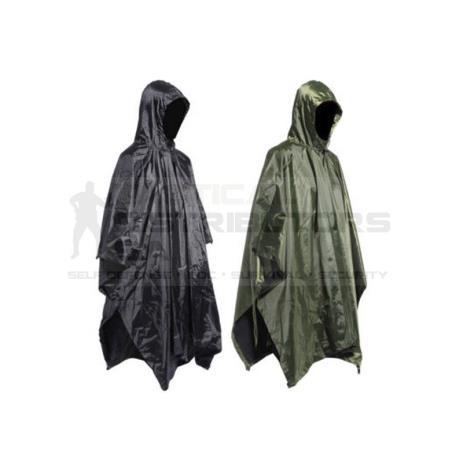 Description A rain poncho that is made from a durable watertight material that is designed to keep the body dry form rain.