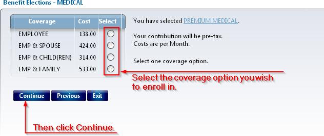 CHOOSING YOUR DEPENDENT COVERAGE Once you ve done this, or if you opted to keep your previous plan and just change your dependent coverage type, you will be