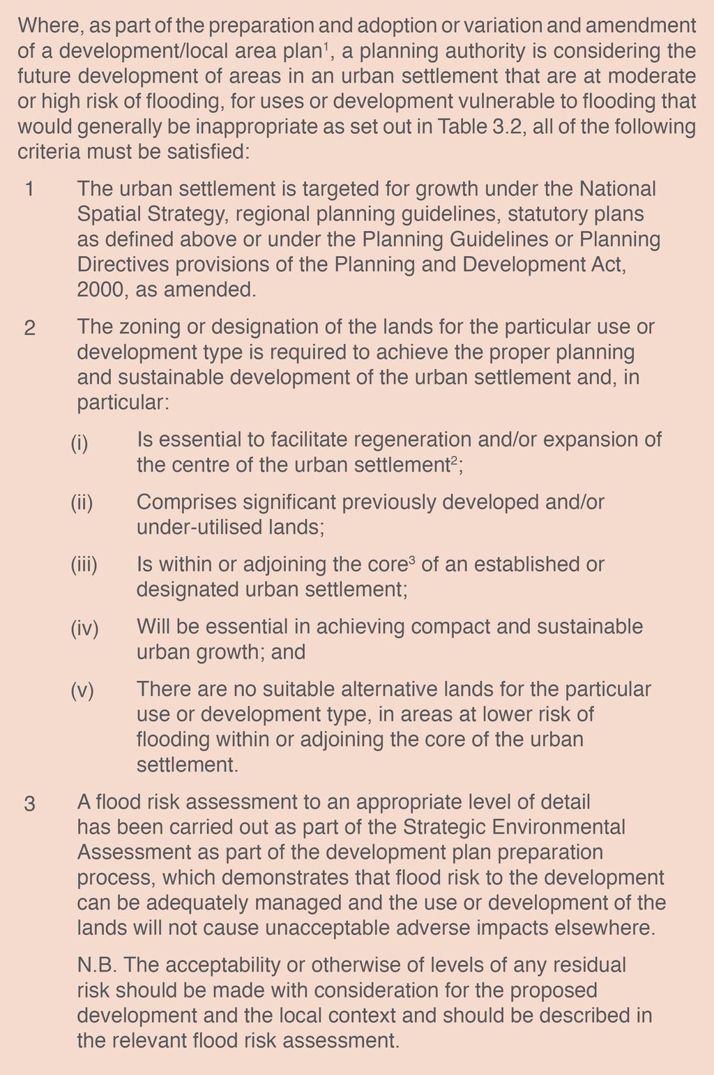The Justification Test which is referred to as part of the Sequential Approach is an assessment of whether a development proposal within an area at risk of flooding meets specific criteria for proper