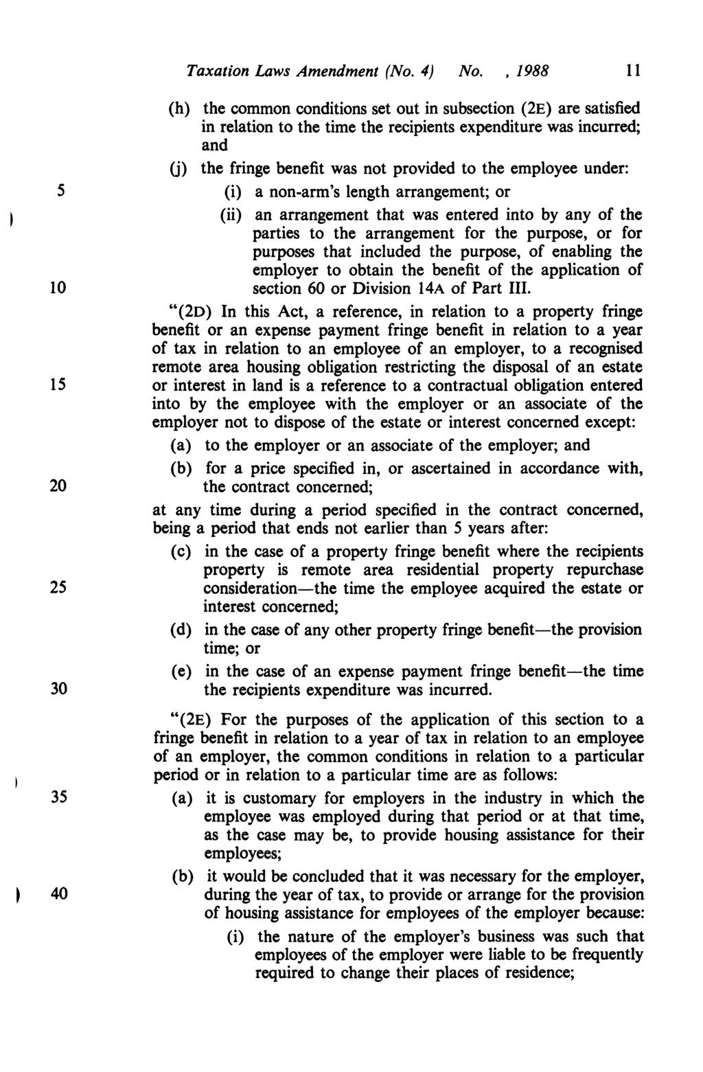 Taxation Laws Amendment (No. 4) No.