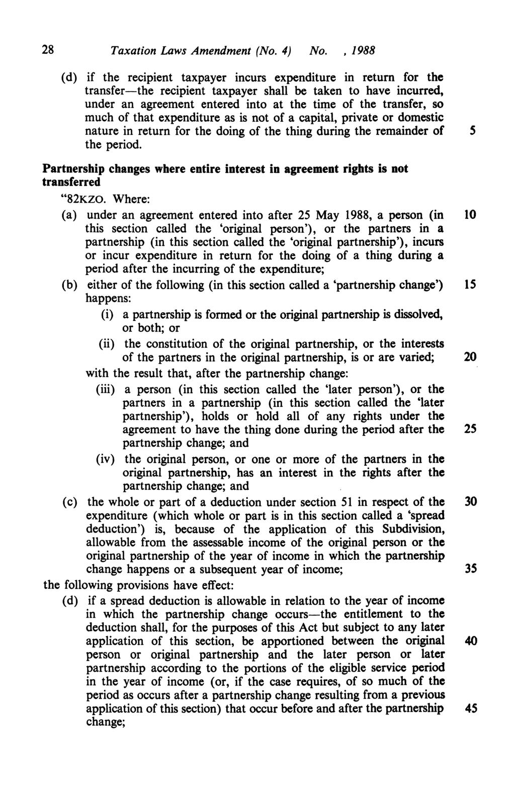 28 Taxation Laws Amendment (No. 4) No.