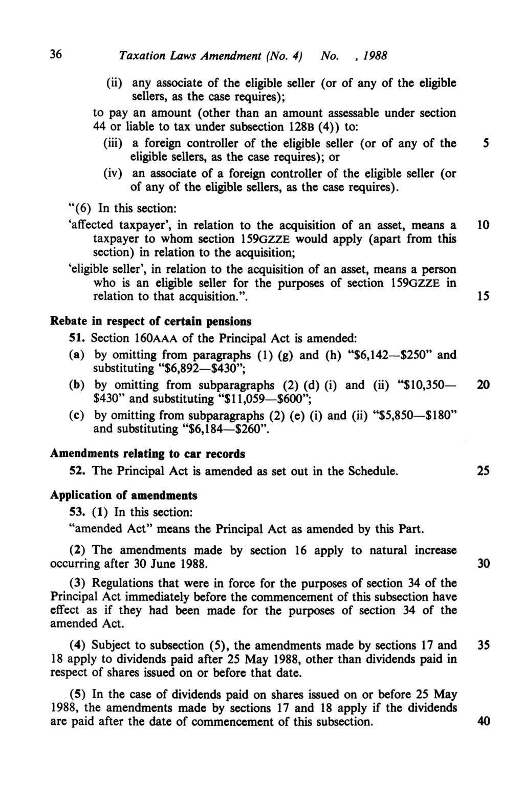 36 Taxation Laws Amendment (No. 4) No.
