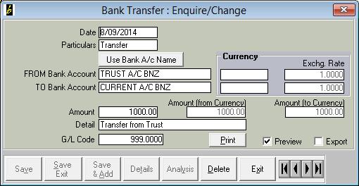 transfer money between bank accounts: Livestock Office main