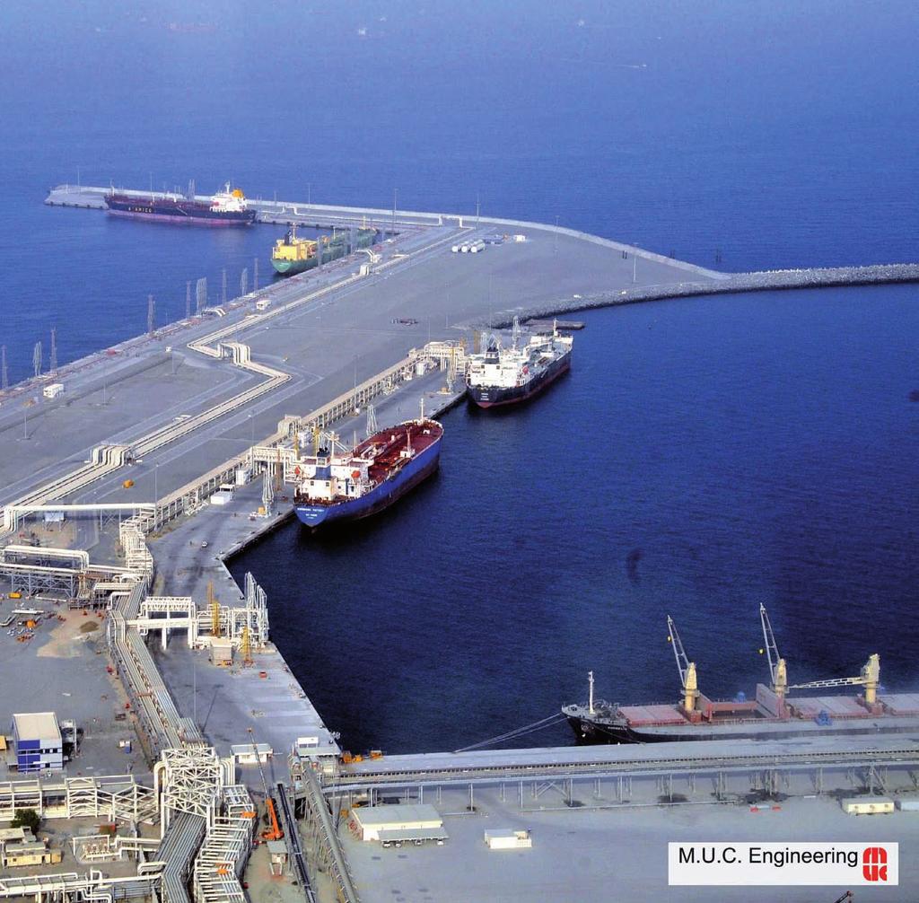 main image: Fujairah's second oil terminal (OT2); Bottom right: maiden call at OT2 in may 2010. terminals.