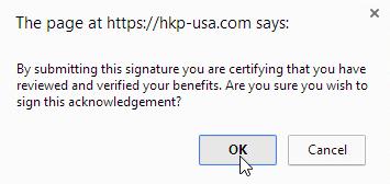 A message will appear asking you whether you are sure that you wish to sign your acknowledgement.