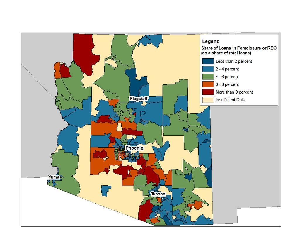 Arizona Data Maps Areas Affected by Concentrated Foreclosures April 2012