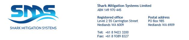 2 May 2016 Market Announcements Platform Australian Securities Exchange Level 40, Central Park 152-158 St George s Terrace Perth WA 6000 SHARK MITIGATION SYSTEMS LTD PRE-QUOTATION DISCLOSURE Shark