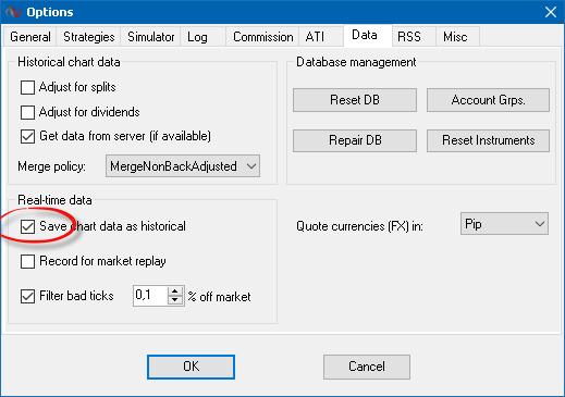 BASE NINJATRADER SETTINGS NINJATRADER 7 If you use UpDownTick delta mode to allow the use of the Ninja tick files, please enable recording of the files in Tools/Options/Data Please keep in mind that