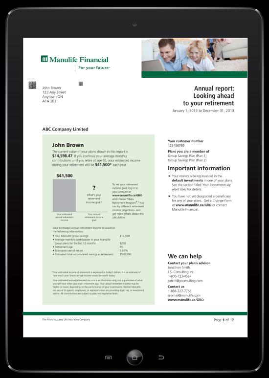 Member Resources Mobile app Online retirement planner Your annual group