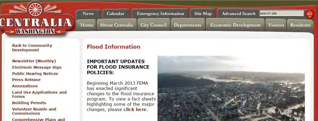 Centralia s website has a wealth of more detailed information on a variety of flood protection topics.