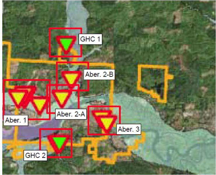 Grays Harbor County repetitive loss property plots Aberdeen area repetitive loss areas The maps for Grays Harbor County areas show properties listed under the County s NFIP ID number as