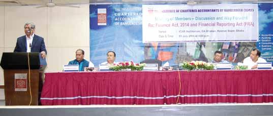 ICAB ICAB NEWS BULLETIN Monthly News Briefing from the Institute of Chartered Accountants of Bangladesh ISSN 1993-5366 Number 297 ICAB Held Discussion Meeting on Proposed Finance Act, 2014 and