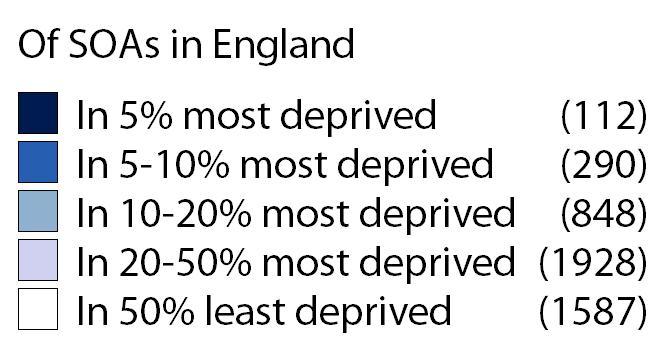Map 3: Index of Multiple Deprivation 2010, London Source: Department of Communities and Local Government, Indices of Deprivation 2010 such as how many people are affected, how bad the most deprived