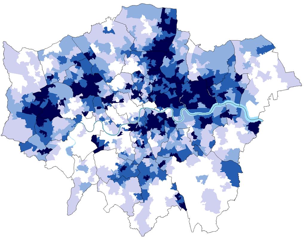 Poverty Levels In Small Areas The detailed income-based measures discussed so far are based on sample data from the Family Resources Survey, which covers around 2,500 households in London each year,