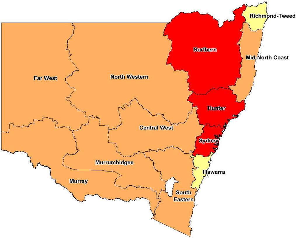 Annual change in home values across regional New South Wales areas 10% plus 5% to 10% 0% to 5% -5% to 0% -5% or less Source: RP Data - Rismark 20 HOUSES UNITS SD Qtr 12 mth 5 yr From peak Qtr 12 mth