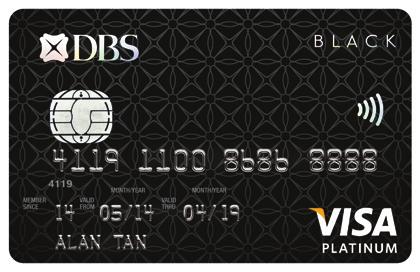 PAGE 5 PRODUCT HIGHLIGHTS DBS Black Card More Purchasing Power, Wherever You Go or DBS Black Visa Card DBS Black American Express Card Benefits Black List: Enjoy 1-for-1 offers and exclusive dining