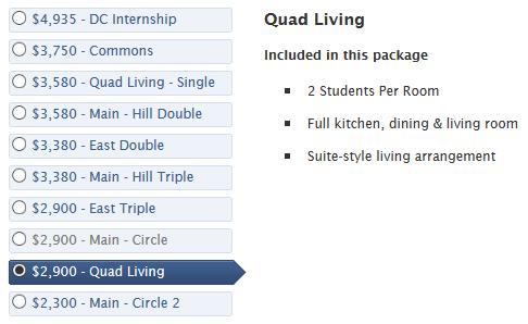 select the Apply to live off campus option