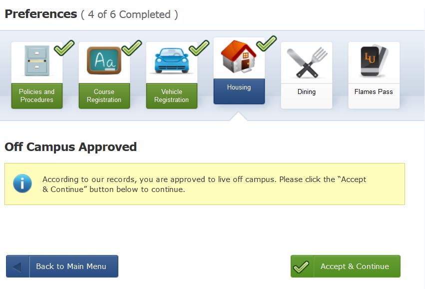 Student Housing - Off Campus Off Campus Approved Students with Off