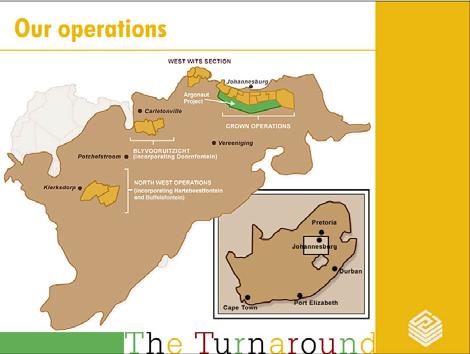 depth (7 000 ft +) extension of the original mines of the turn of the last century North West operations comprises the merger of Harties and Buffels Harties was acquired