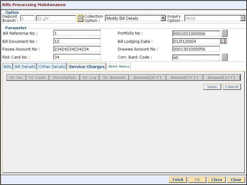 Field Name Drawee Zip [Conditional, Alphanumeric, 10] Cheque Details Type the zip code. Clearing Type Cheque Literal [Conditional, Drop-Down] Select the cheque clearing type from the drop-down list.
