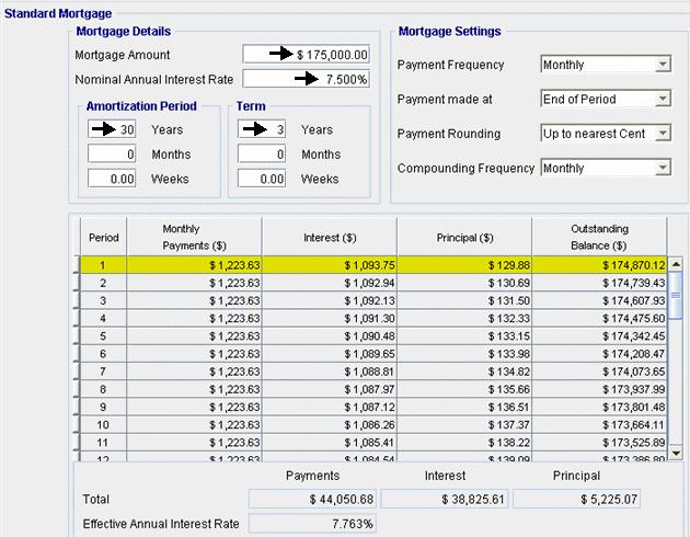 Standard Mortgage Calculator Is used to produce the mortgage schedules for a standard, or conventional mortgage, where the interest rate is fixed for the entire term, and the blended payment of