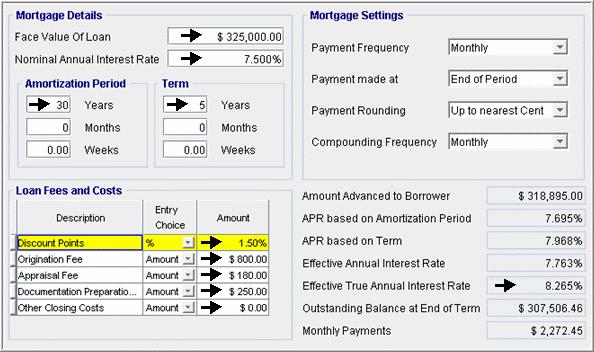 APR/Effective Interest Rate Calculator Is used to calculate the APR (Annual Percentage Rate) and the Effective Annual Interest Rate.