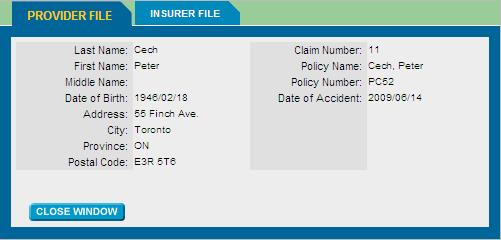 To access the Claimant details shown here, click on the hyperlinked Claimant name