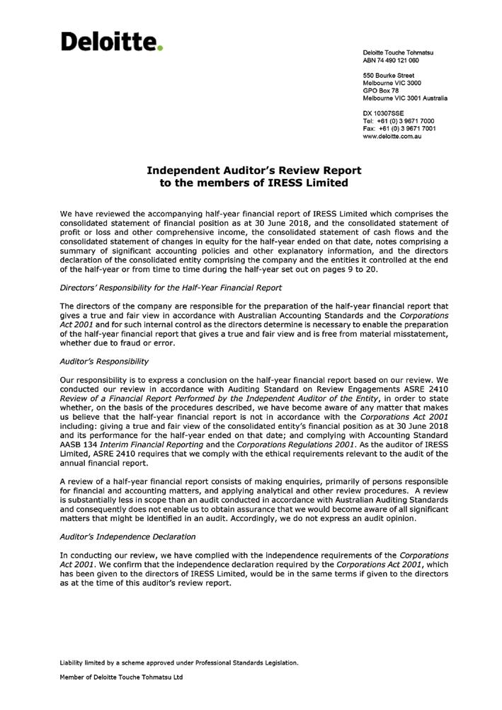 Independent Auditor s Review Report